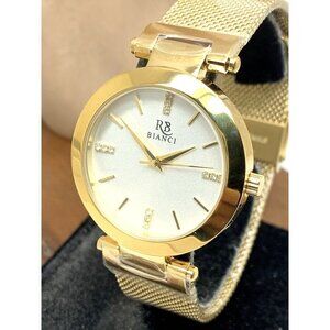 Roberto Bianci Women's Watch RB0407 Quartz Silver Dial Gold Stainless Steel 34mm